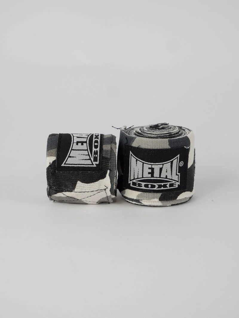 Bandages de boxe Metal Boxe - 4 mètres - Camo Gris