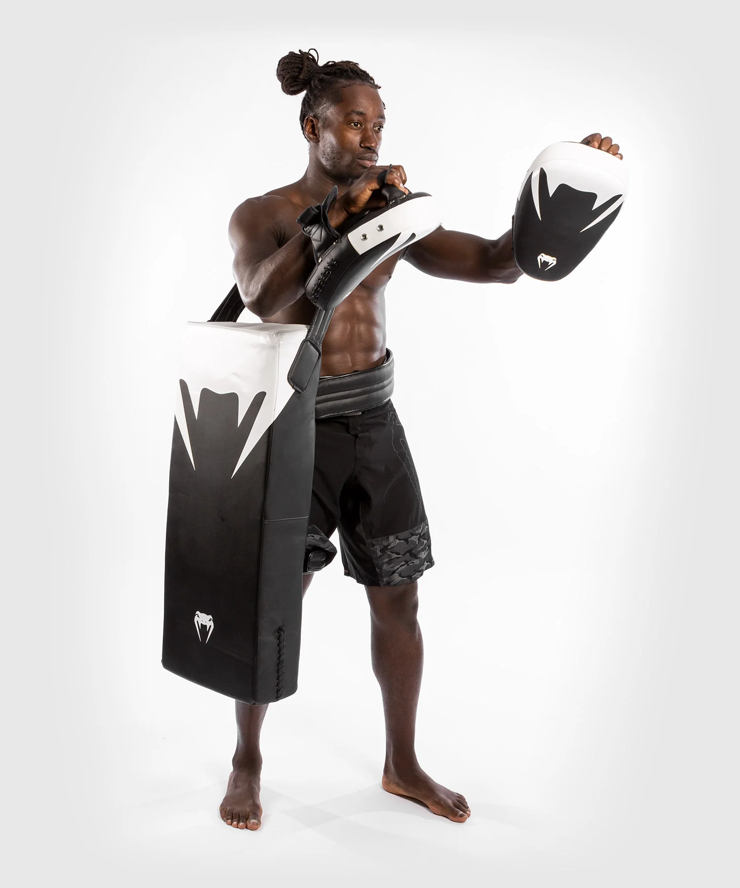 Bouclier Kick Boxing Micro Fibre Venum - Noir/Blanc - Image 6