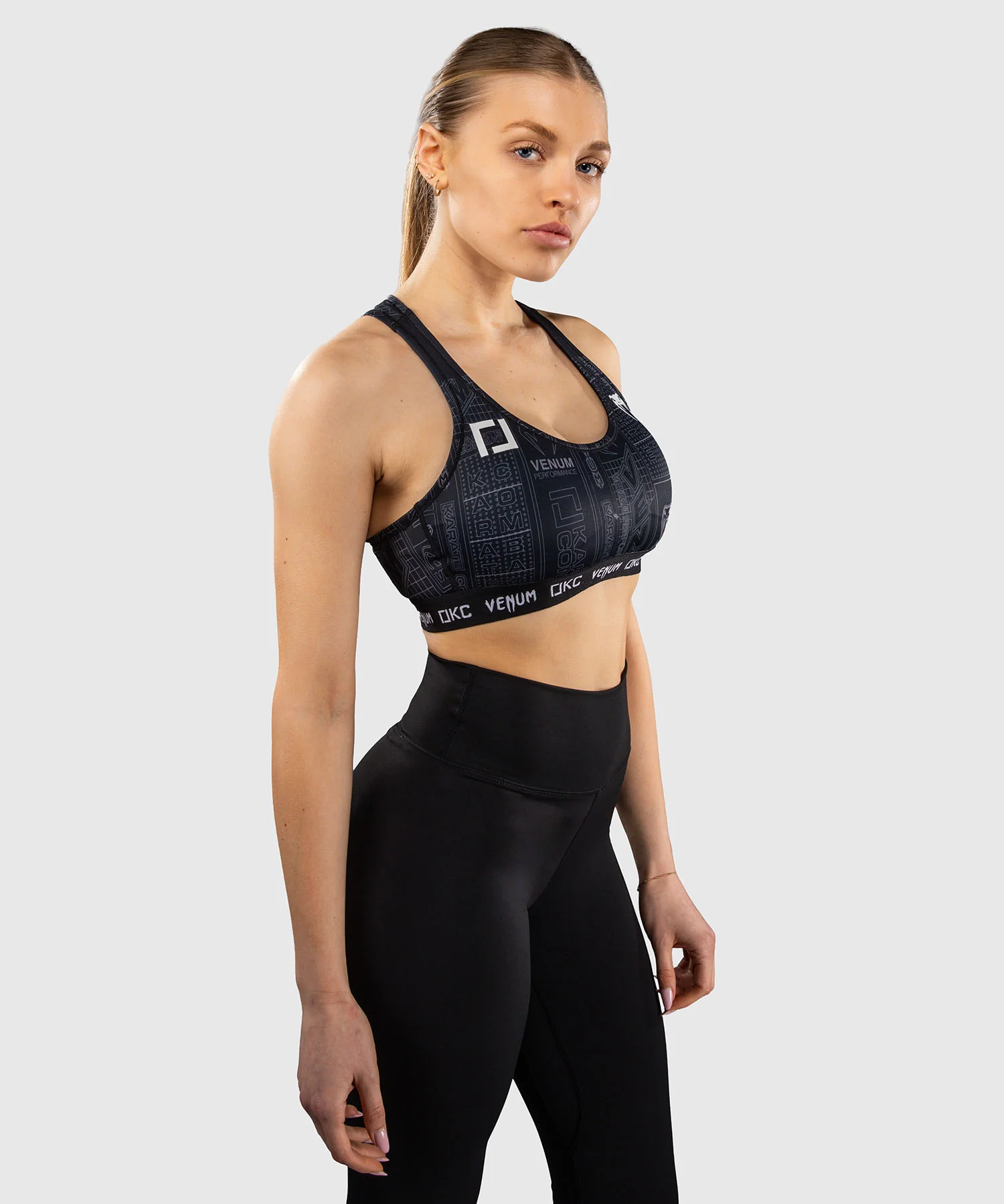 Brassière de Sport Karate Combat by Venum – Noir/Gris - Image 2