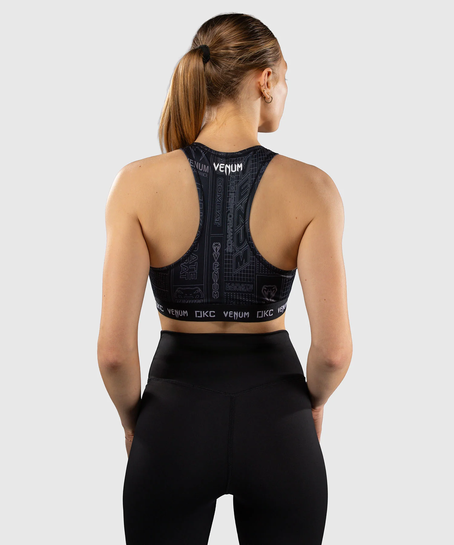 Brassière de Sport Karate Combat by Venum – Noir/Gris - Image 3