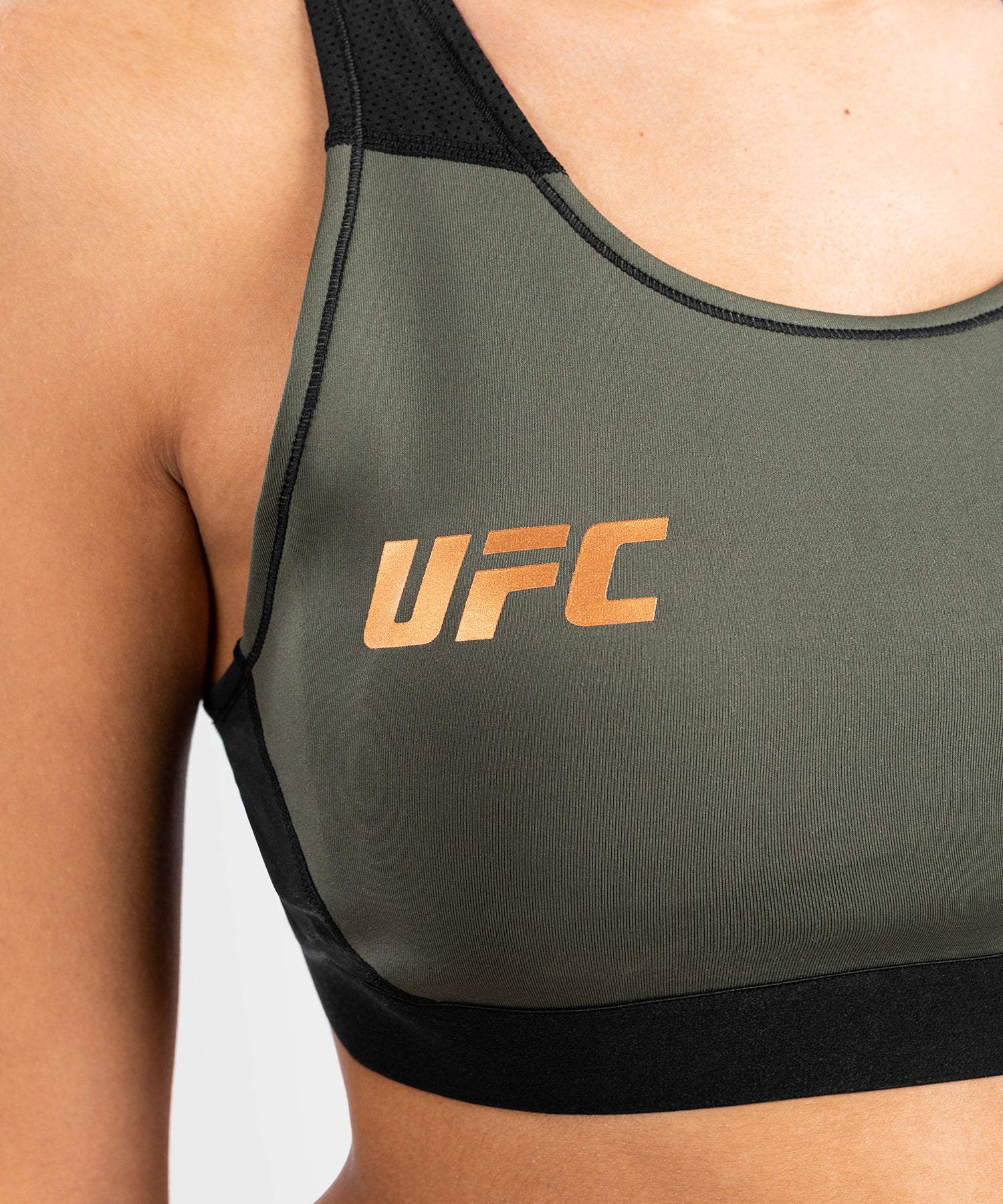 Brassière de sport pour Femmes UFC Adrenaline by Venum Fight Week - Khaki/Bronze - Image 7