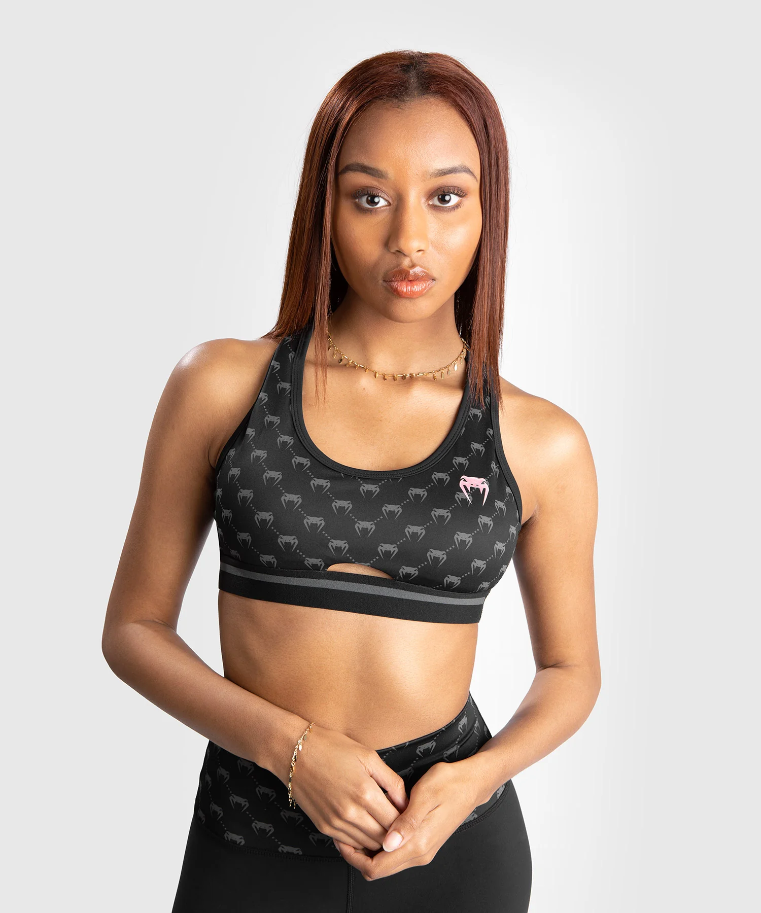 Brassière de sport Venum Monogram - Noir/ Rose or - Image 3