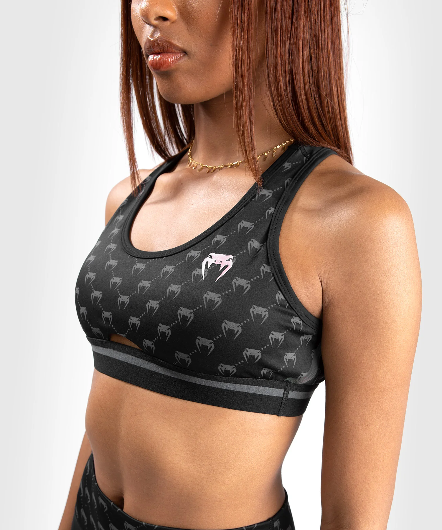 Brassière de sport Venum Monogram - Noir/ Rose or - Image 4
