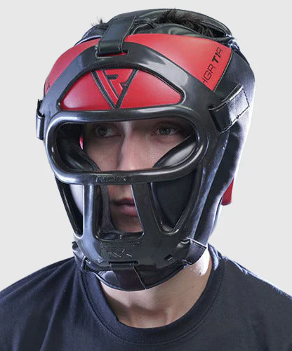 Casque de Boxe RDX grille Sports Zero impact - Noir/Rouge - Image 5