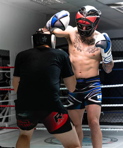 Casque de Boxe RDX grille Sports Zero impact - Noir/Rouge - Image 7