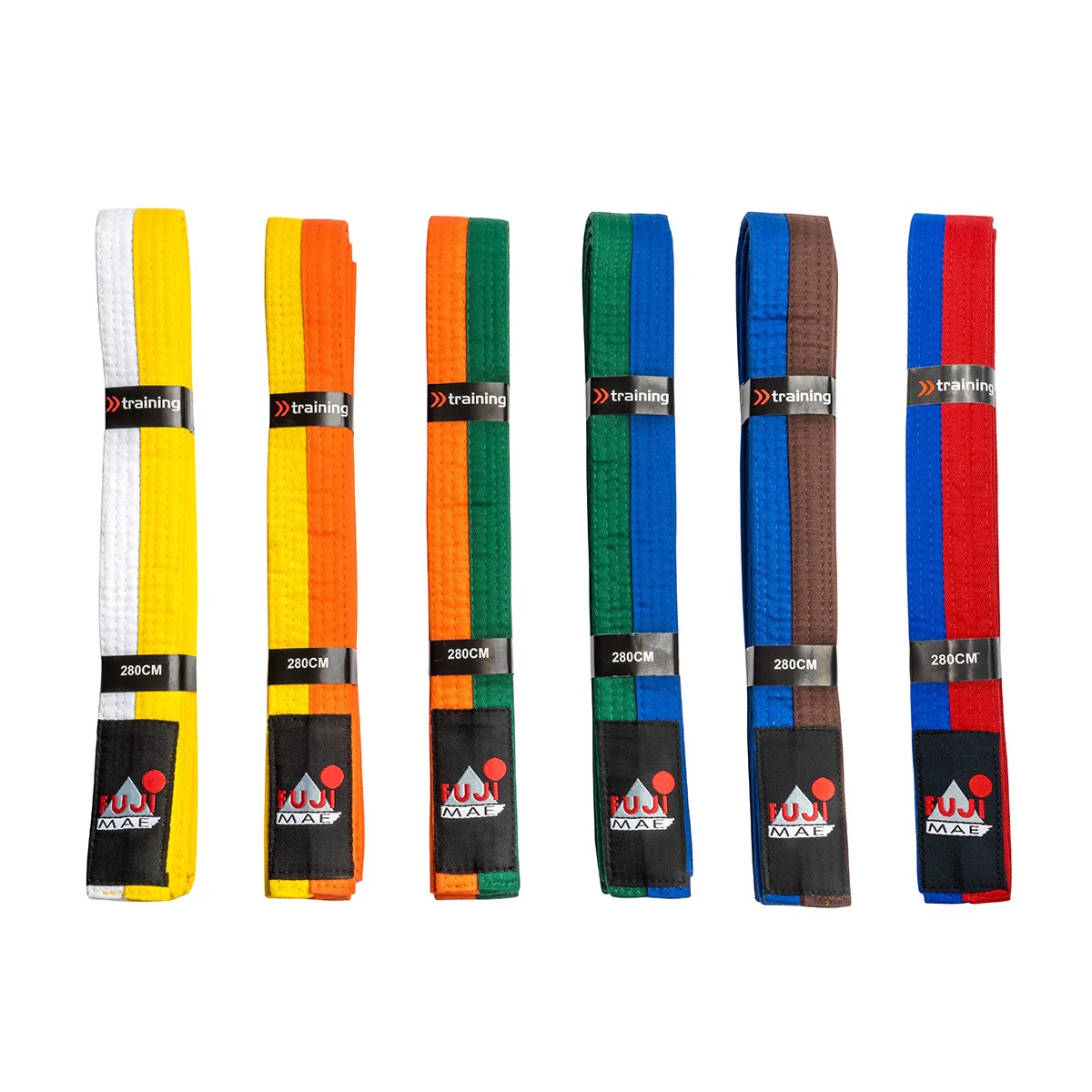 Ceinture d'arts martiaux Fujimae Bicolore - Bleu/Rouge