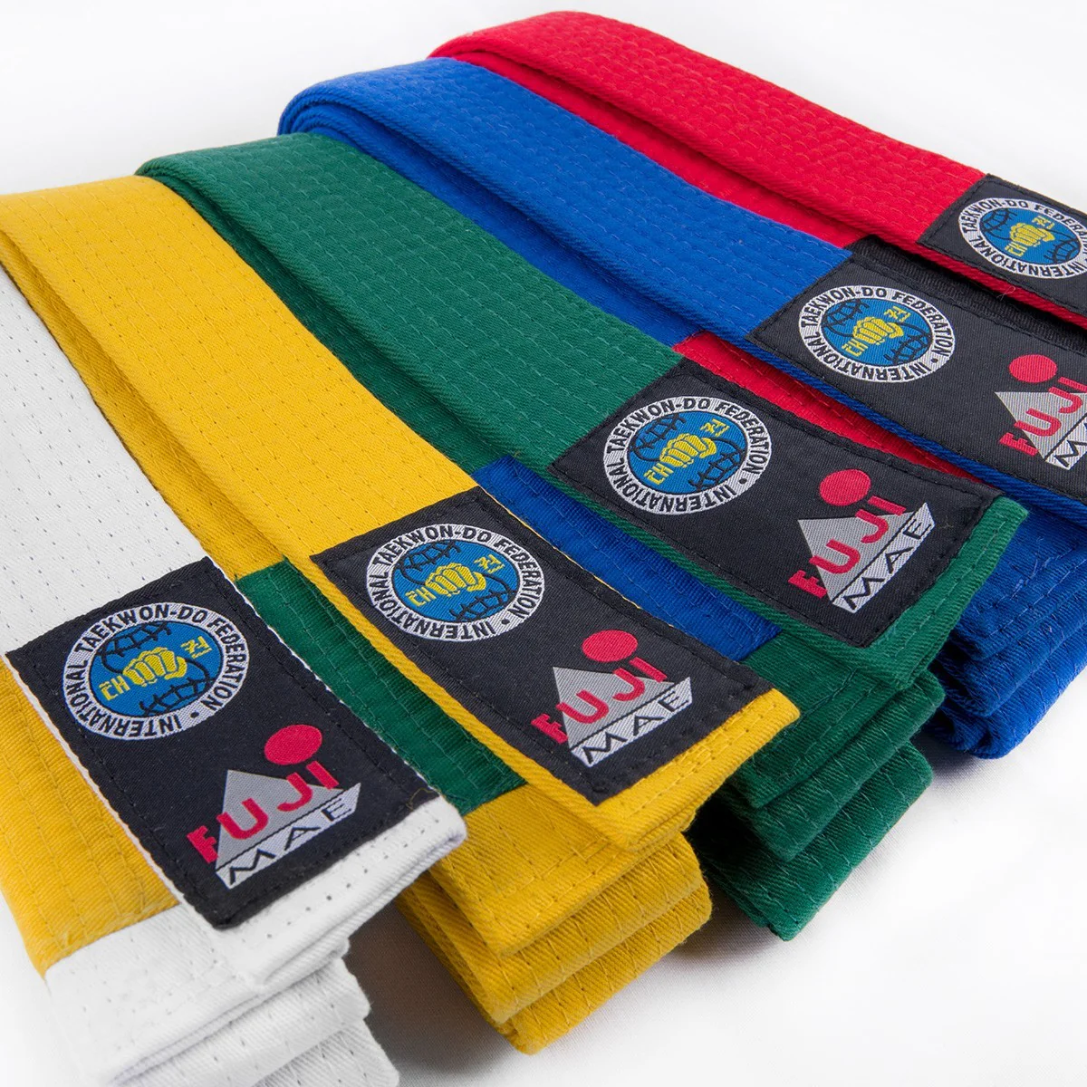 Ceinture de Taekwondo ITF Bicolore FUJIMAE - Blanc/Jaune - Image 2