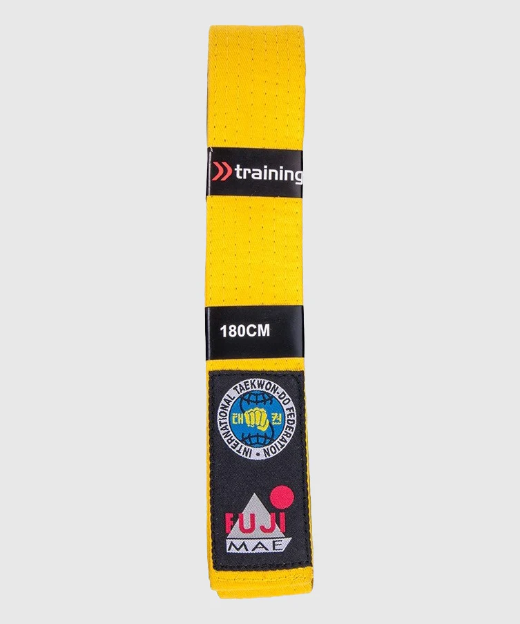 Ceinture de taekwondo ITF Fujimae - Jaune - Image 3