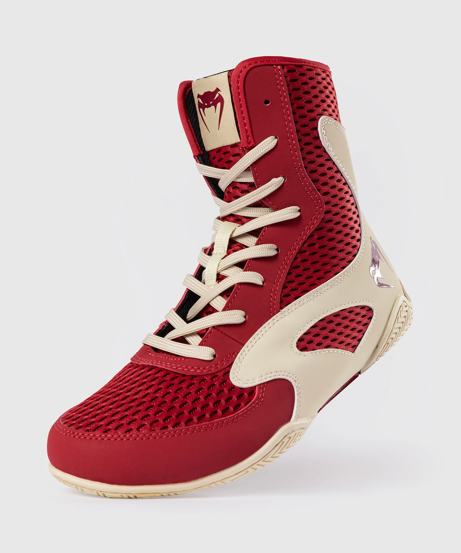 Chaussures de Boxe Venum Contender - Rouge Rubis/Ivoire - Image 4