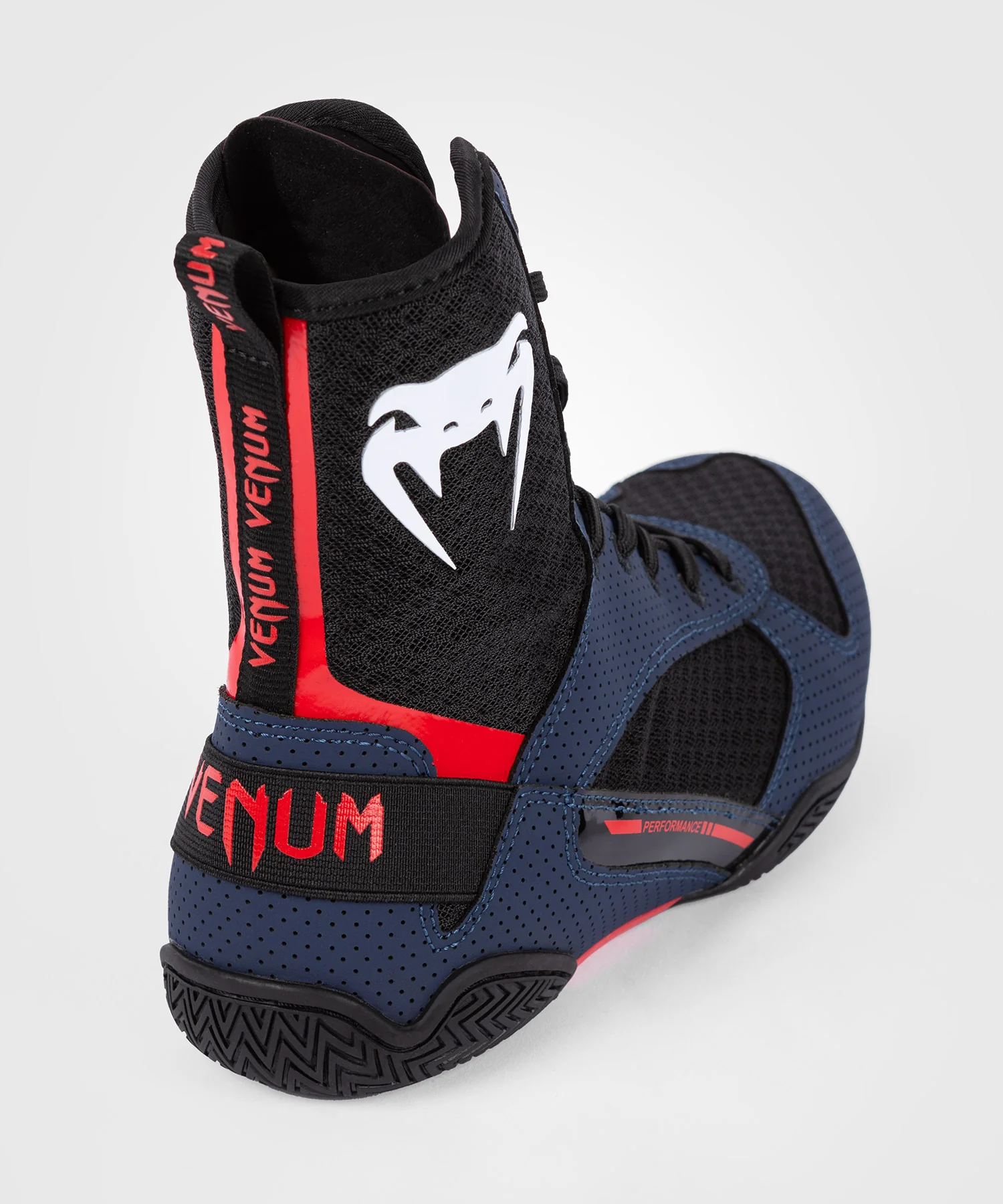 Chaussures de Boxe Venum Elite - Bleu Marine/Noir/Rouge - Image 8
