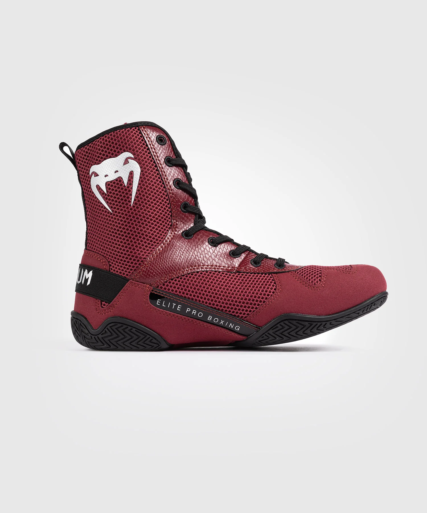 Chaussures de boxe Venum Elite - Bordeaux/Argent - Image 4