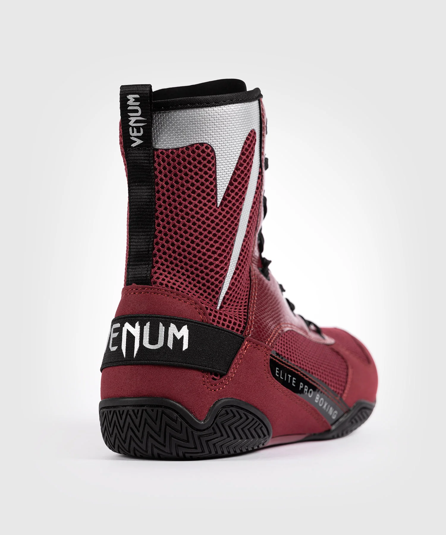 Chaussures de boxe Venum Elite - Bordeaux/Argent - Image 6