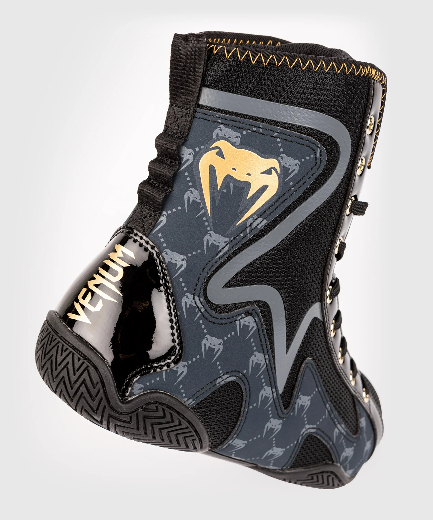 Chaussures de Boxe Venum Elite Evo Monogram - Noir/Bleu Marine - Image 6