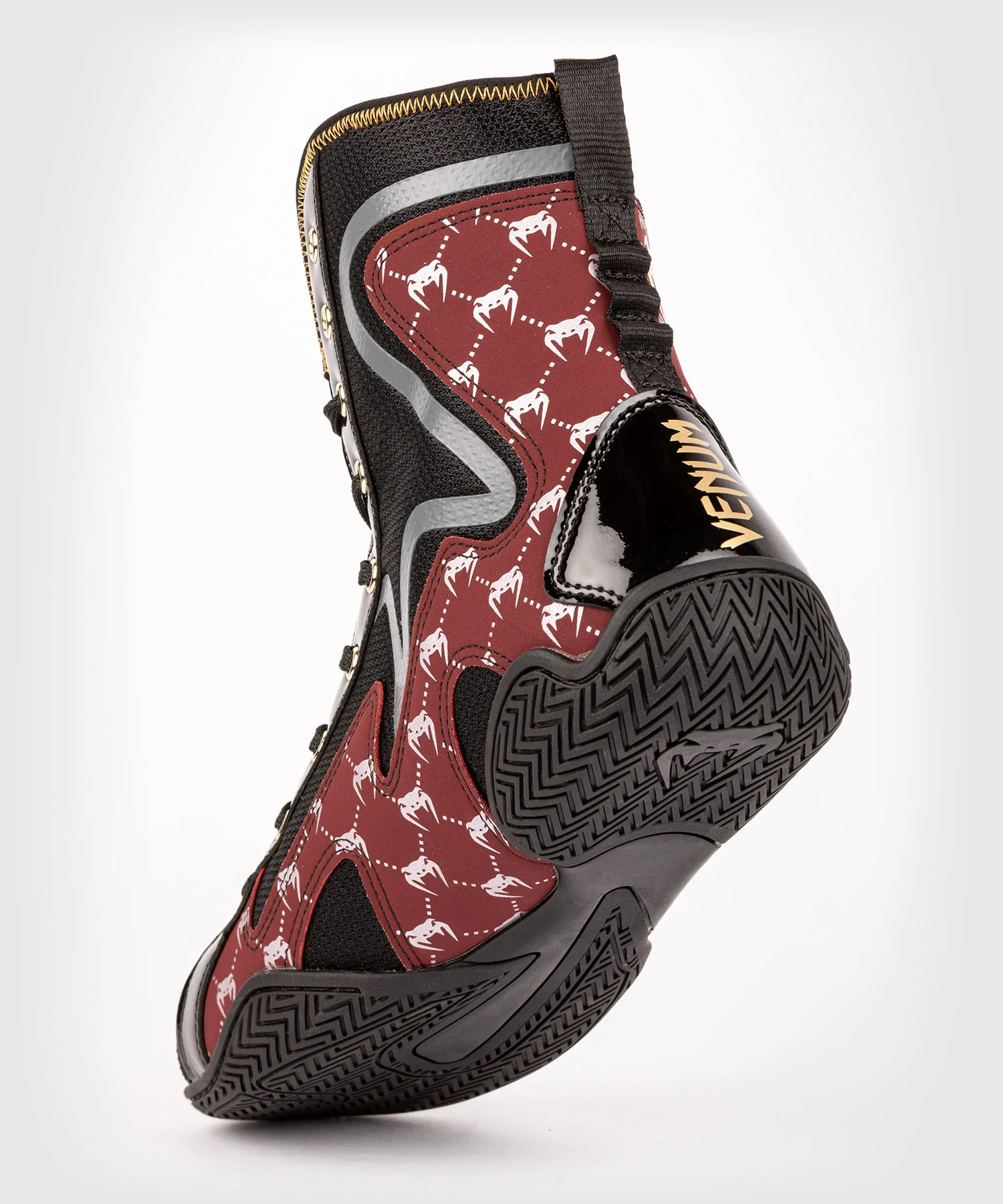 Chaussures de Boxe Venum Elite Evo Monogram - Noir/Bordeaux - Image 3