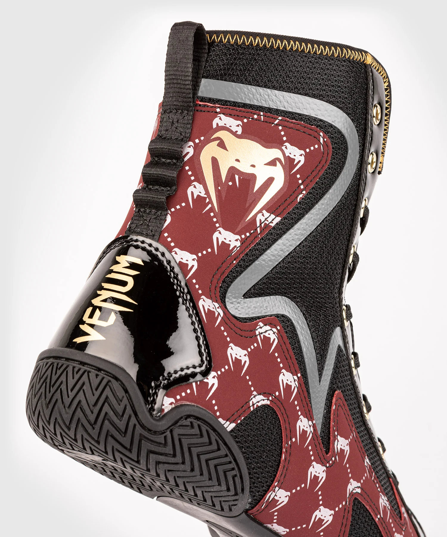Chaussures de Boxe Venum Elite Evo Monogram - Noir/Bordeaux - Image 4