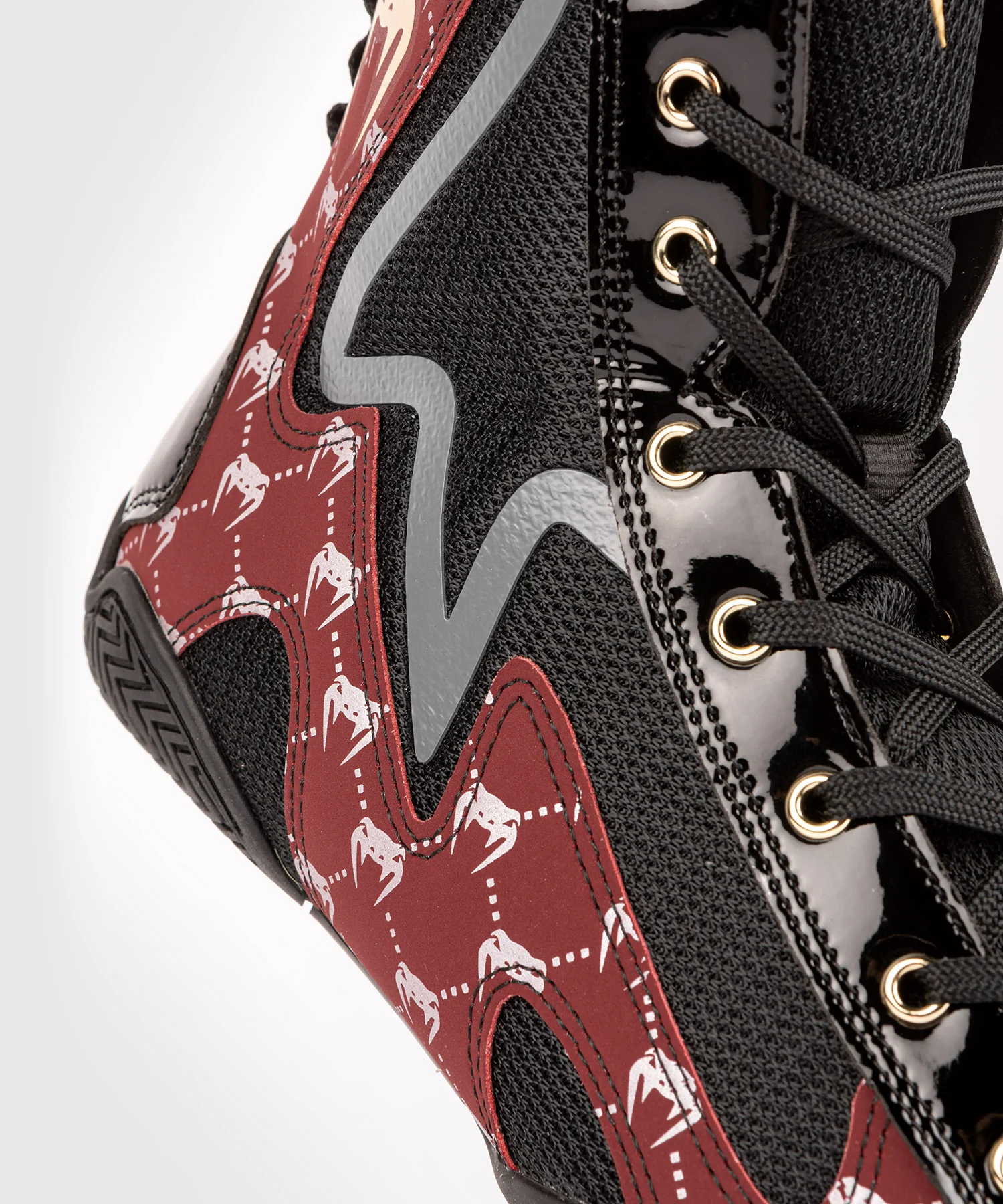 Chaussures de Boxe Venum Elite Evo Monogram - Noir/Bordeaux - Image 6