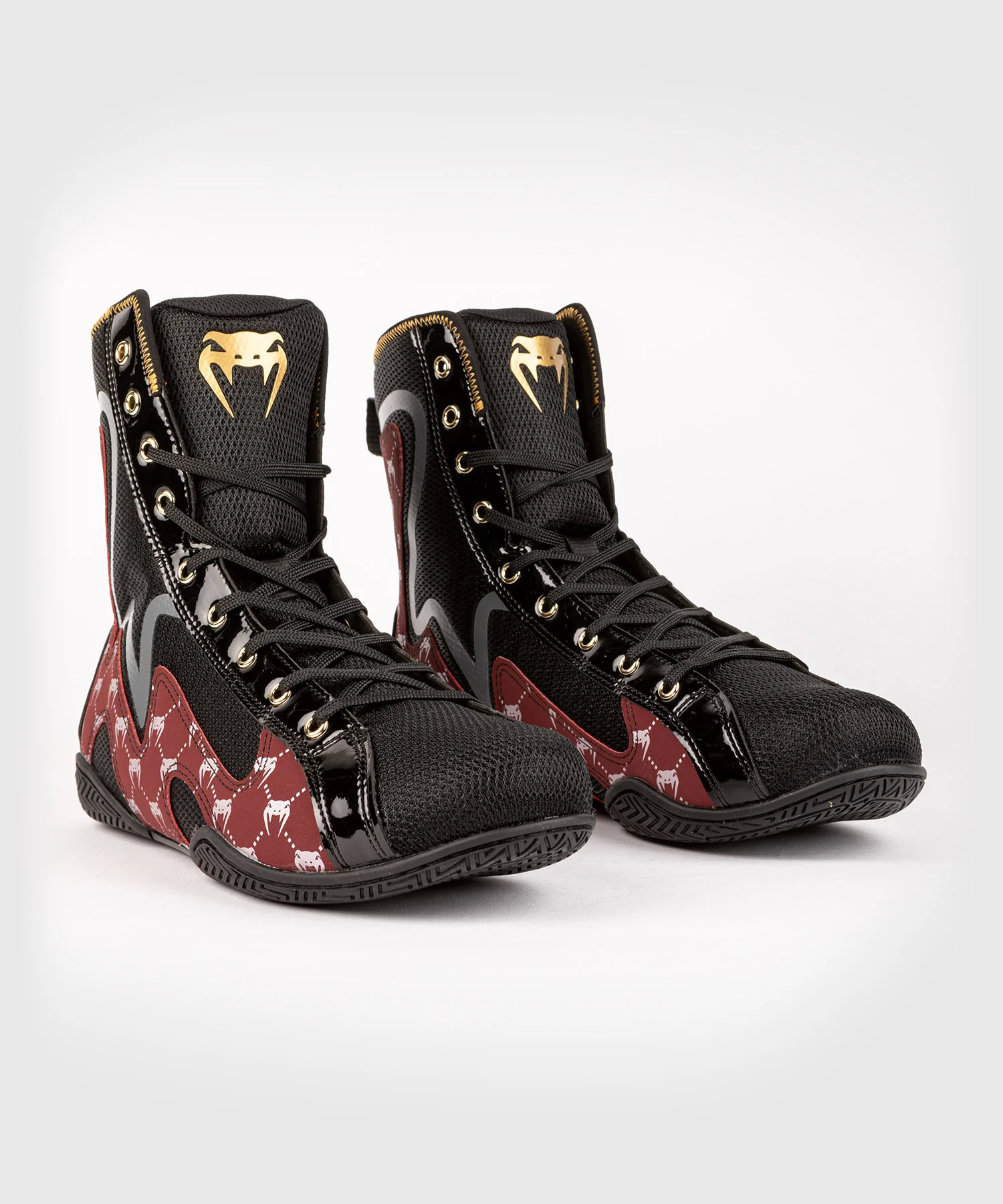 Chaussures de Boxe Venum Elite Evo Monogram - Noir/Bordeaux - Image 8