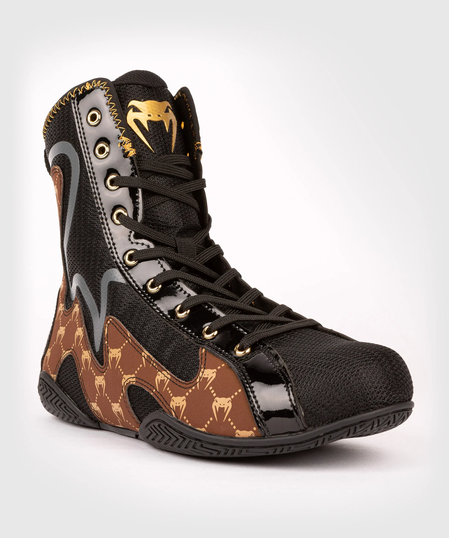 Chaussures de Boxe Venum Elite Evo Monogram - Noir/Marron - Image 4