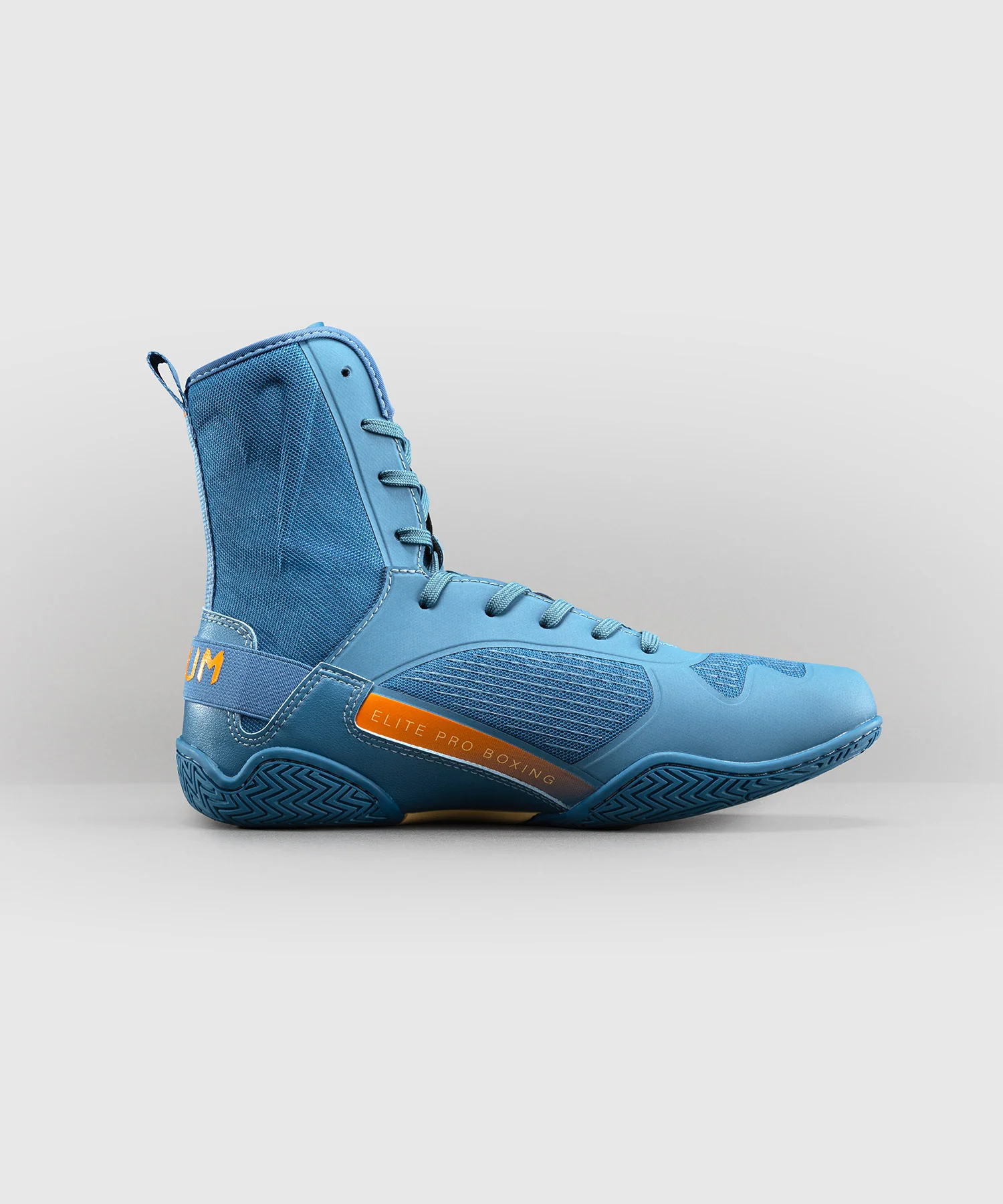 Chaussures de Boxe Venum Elite Neo – Bleu Acier/Orange - Image 3