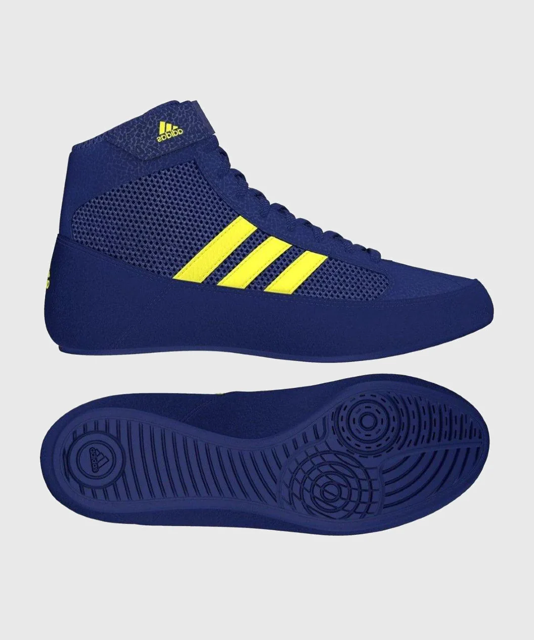 Chaussures de Lutte Adidas Havoc - Pour Enfants - Bleu/Jaune - Image 2
