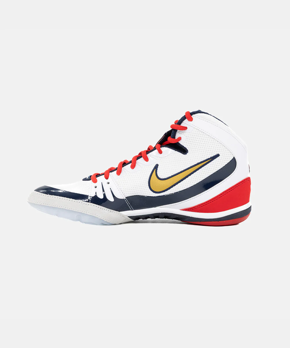 Chaussures de Lutte Nike Freek Se - Blanc/Or/Marine - Image 2