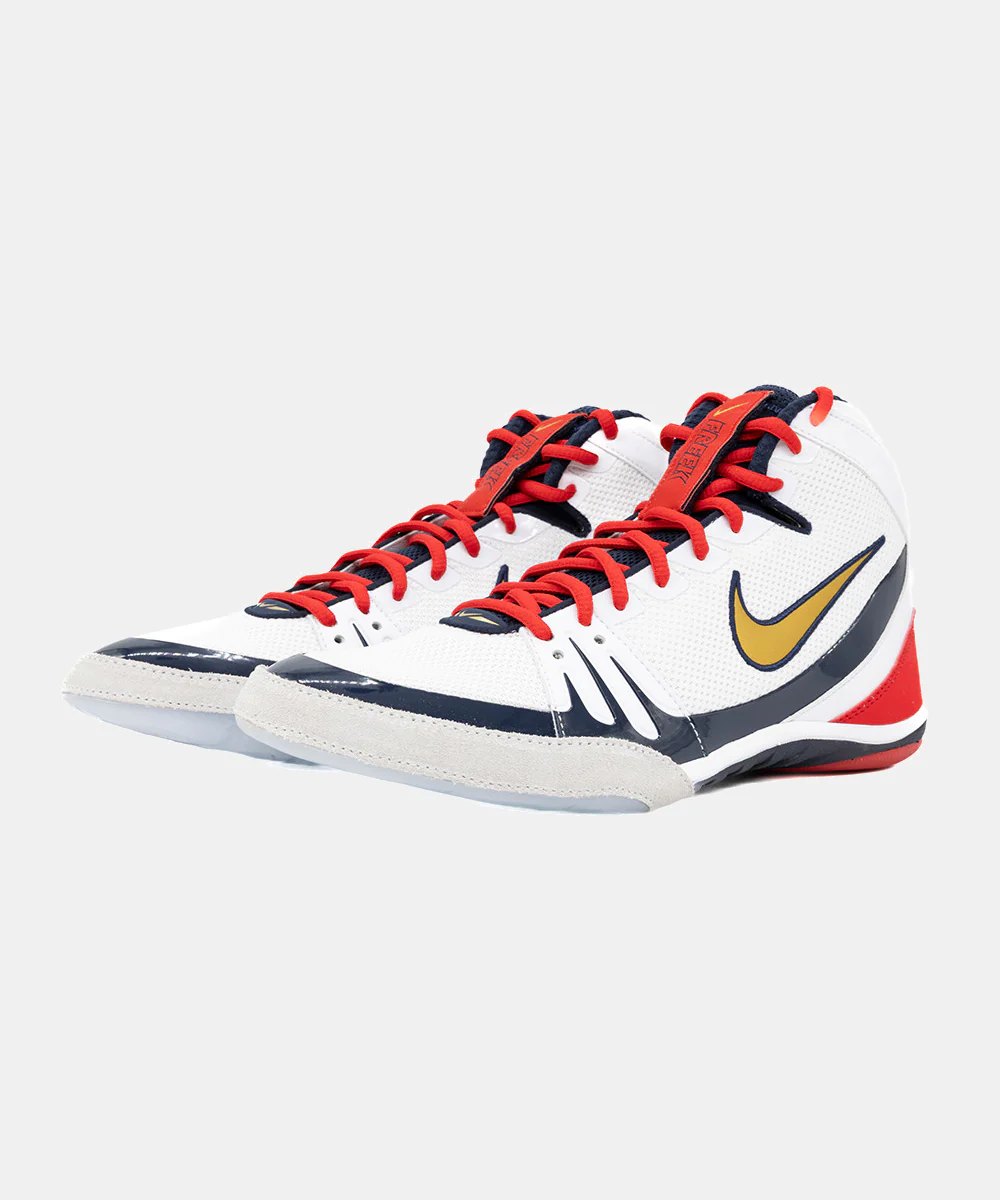 Chaussures de Lutte Nike Freek Se - Blanc/Or/Marine - Image 4
