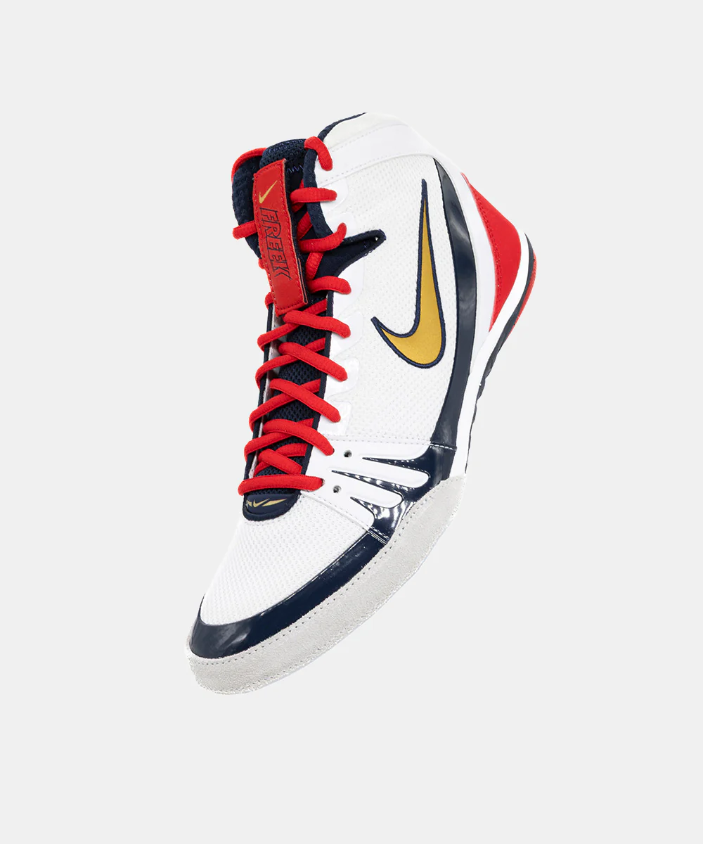 Chaussures de Lutte Nike Freek Se - Blanc/Or/Marine - Image 5