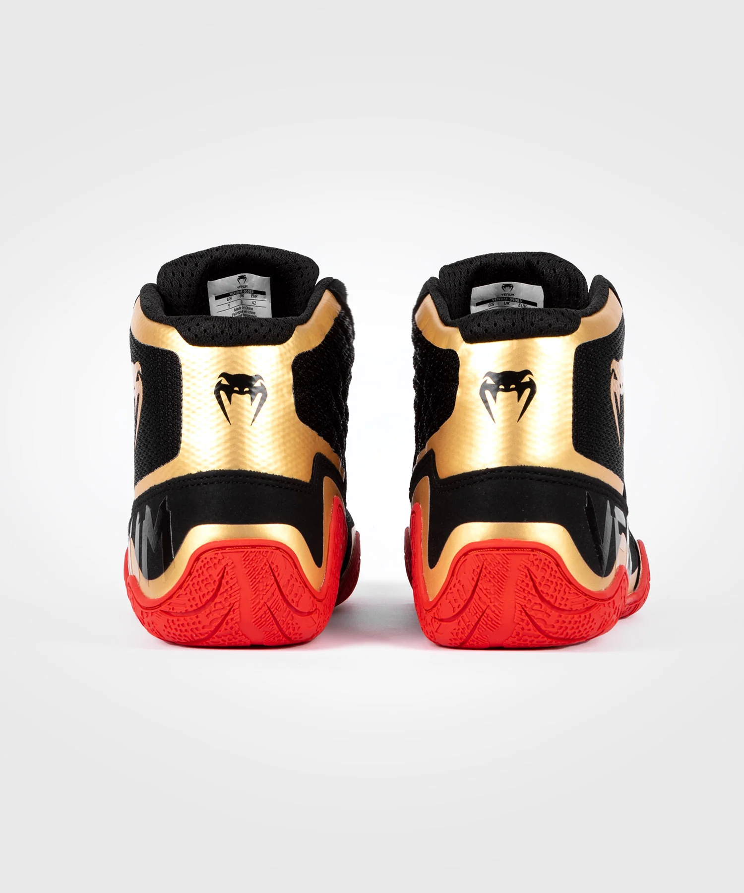 Chaussures de lutte Venum Elite - Noir/Or/Rouge - Image 2