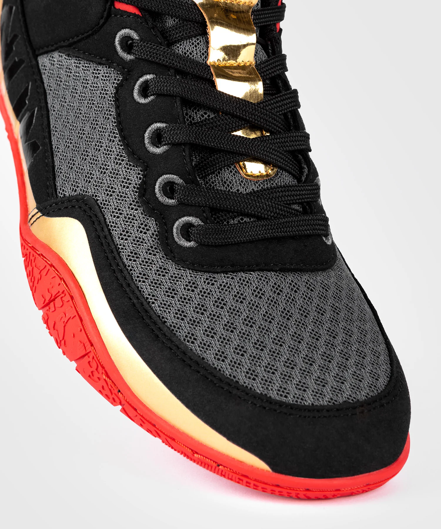 Chaussures de lutte Venum Elite - Noir/Or/Rouge - Image 8