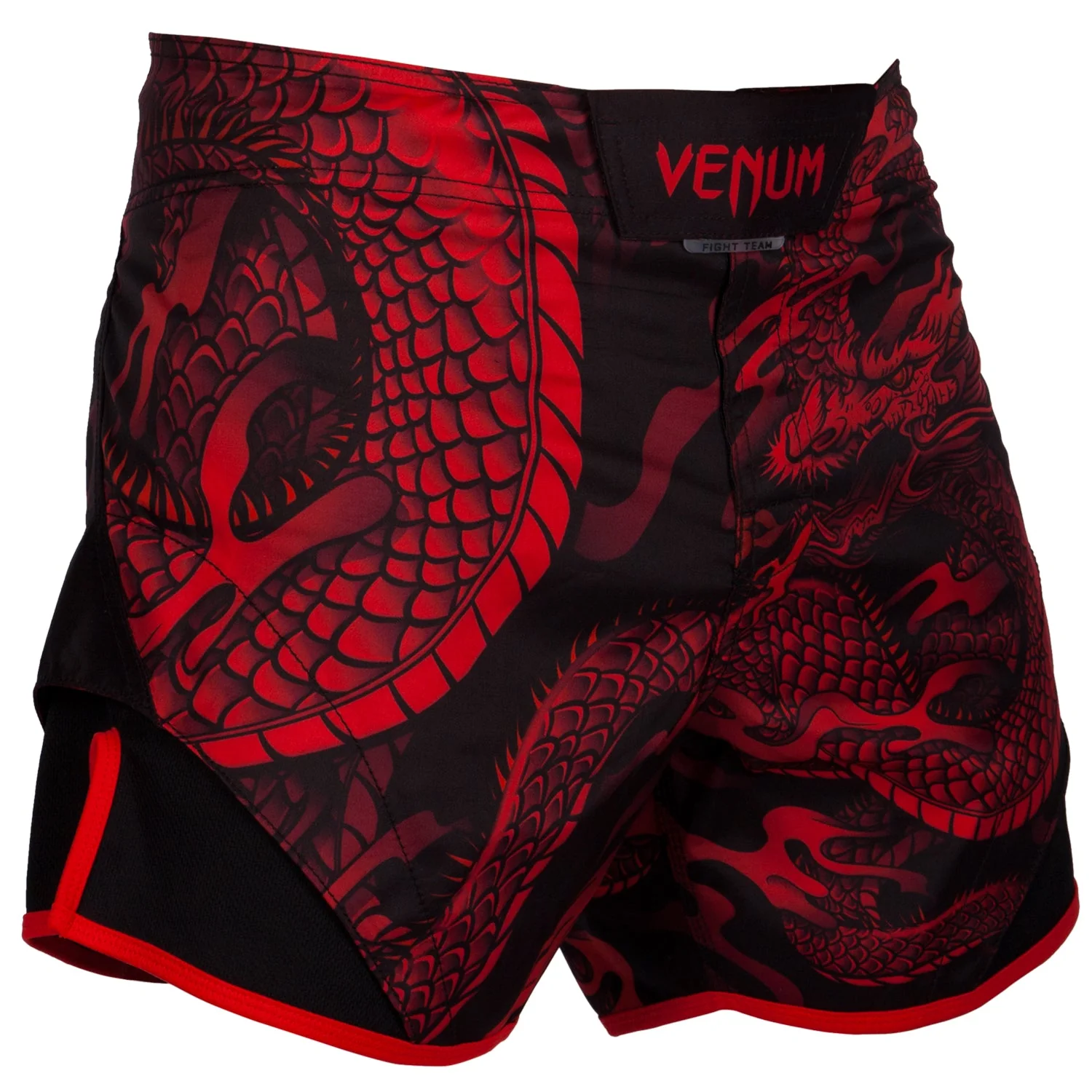 Fightshort court Venum Dragon's Flight - Noir/Rouge - Image 2