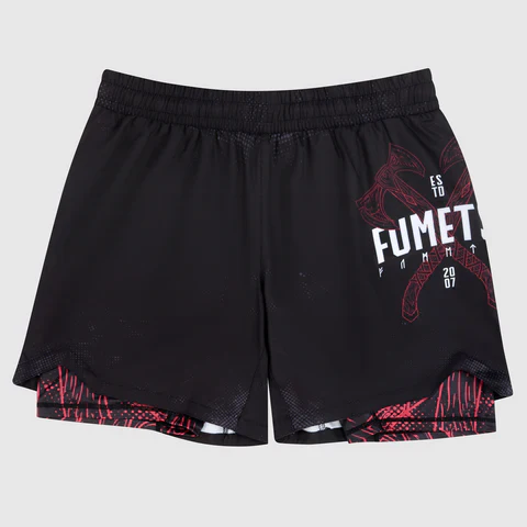 Short de MMA Fumetsu Dual Layer Berserker - Noir/Rouge - Image 2