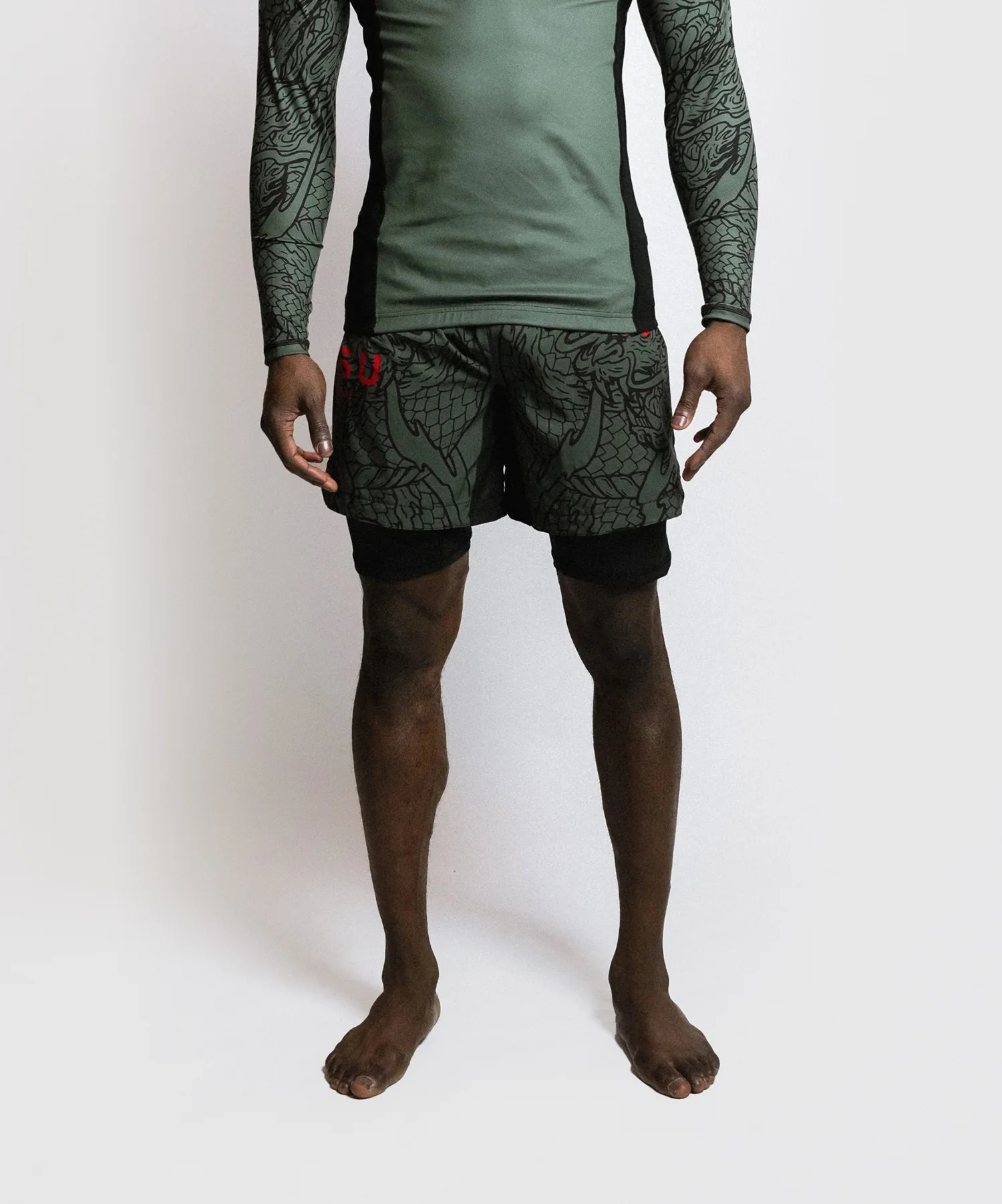Short de MMA Fumetsu Dual Layer Dragon Slayer - Kaki/Orange - Image 2
