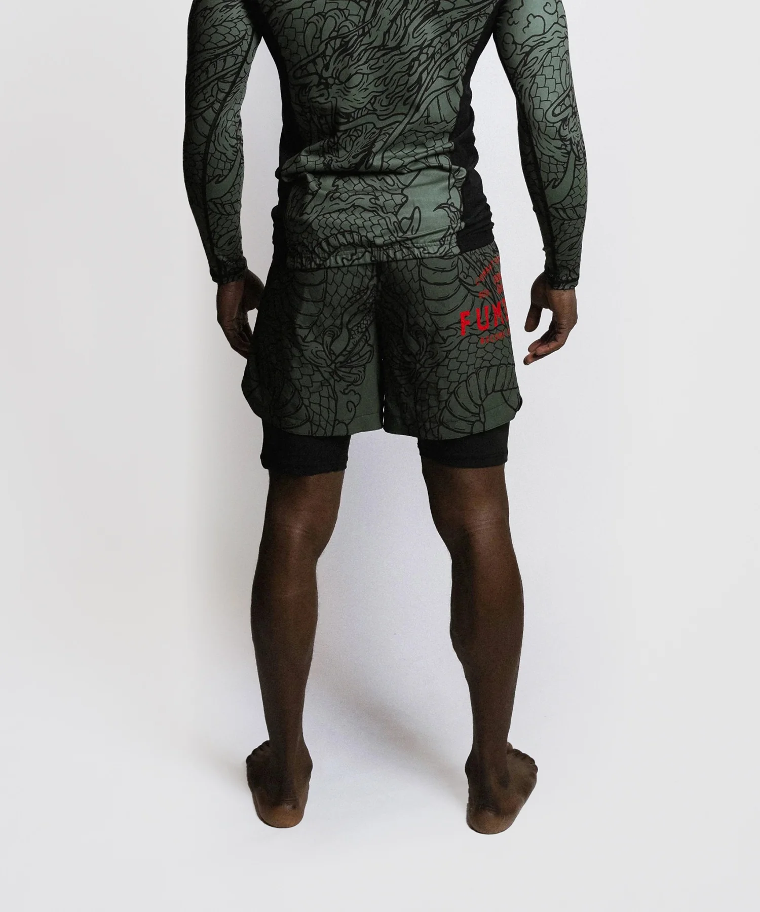 Short de MMA Fumetsu Dual Layer Dragon Slayer - Kaki/Orange - Image 3