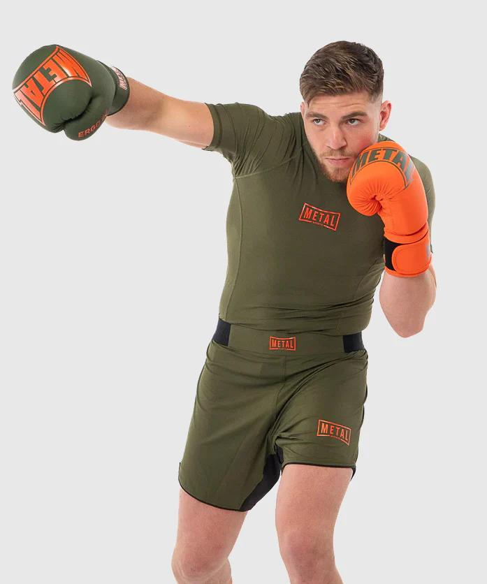 Short de MMA Metal Boxe - Kaki/Orange - Image 5