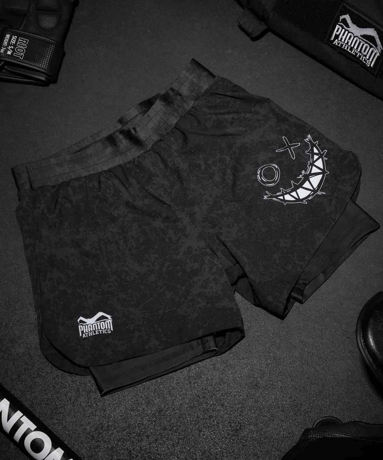 Short de MMA Phantom Athletics Fusion 2In1 Serious - Noir - Image 3