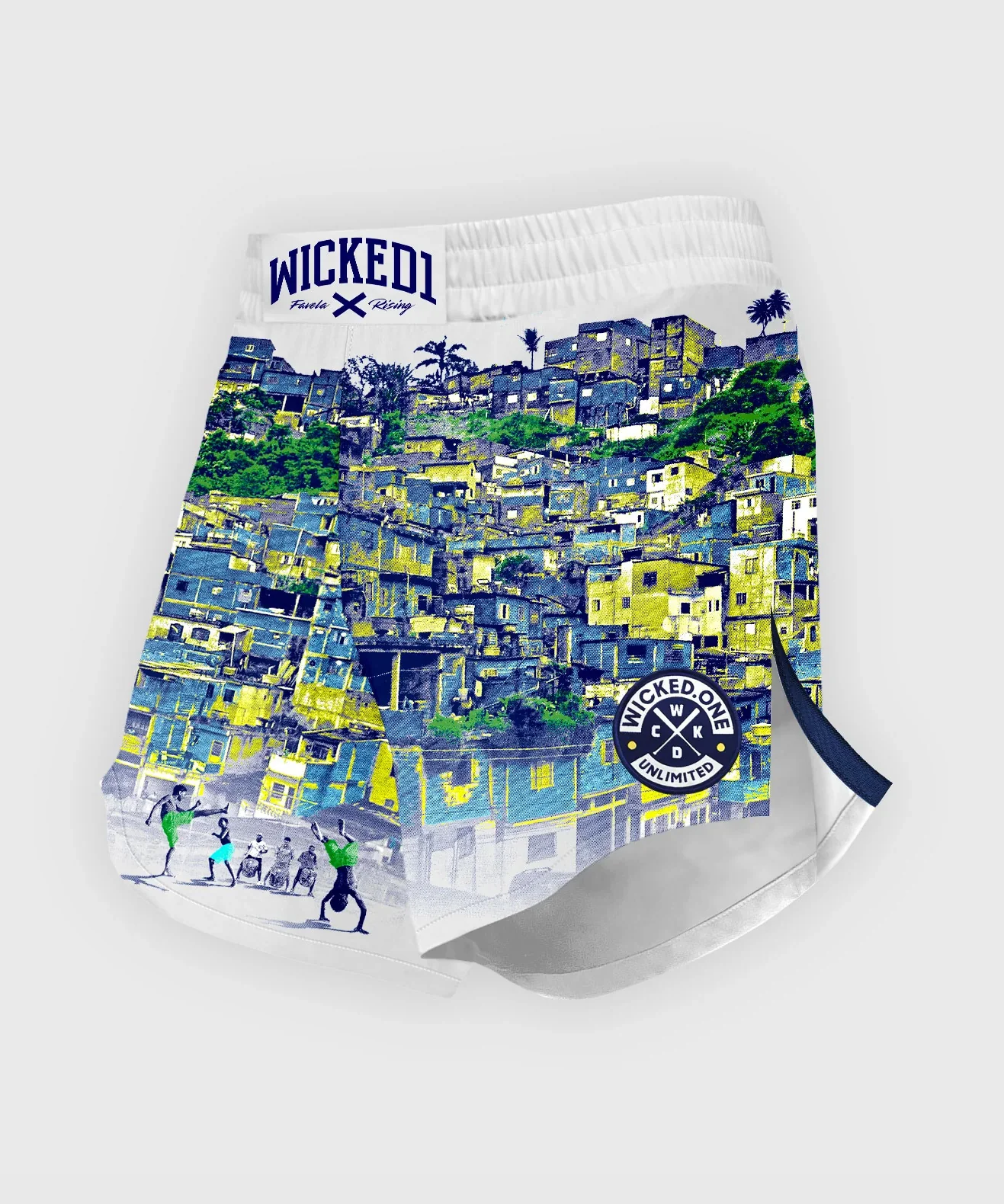 Short de MMA Wicked One Element Favela Rising - Blanc