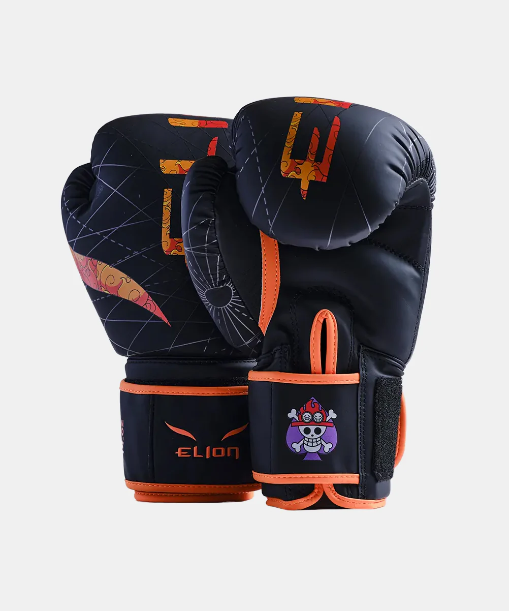 Gants de Boxe Elion X One Piece Ace - Noir/Orange - Image 2