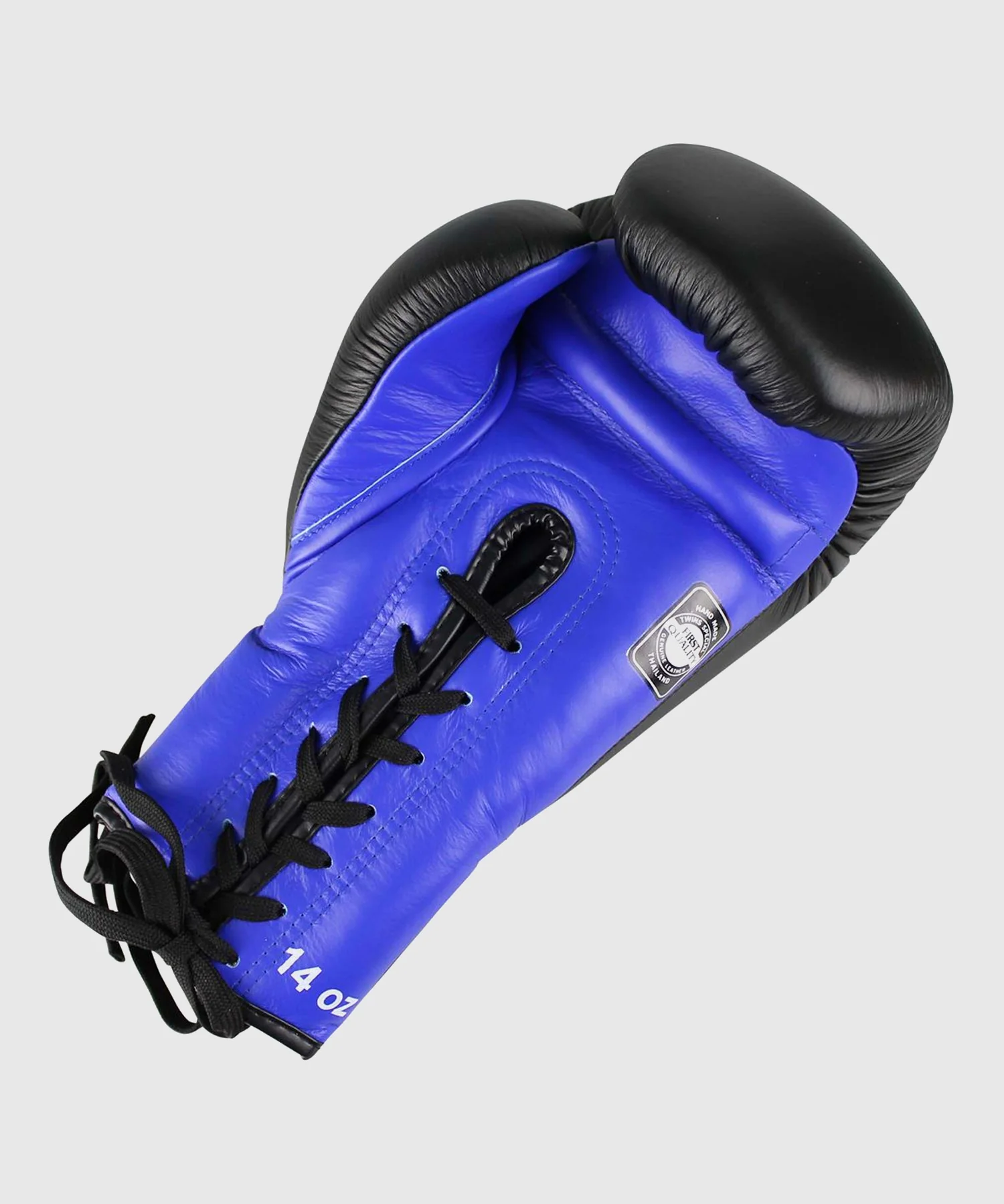 Gants de Boxe À Lacets Twins BGLL-1 - Noir/Bleu - Image 3