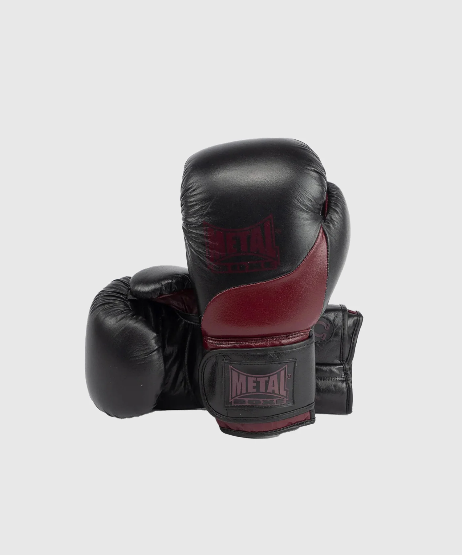 Gants de Metal Boxe Cuir Metal Omega - Noir/Bordeaux