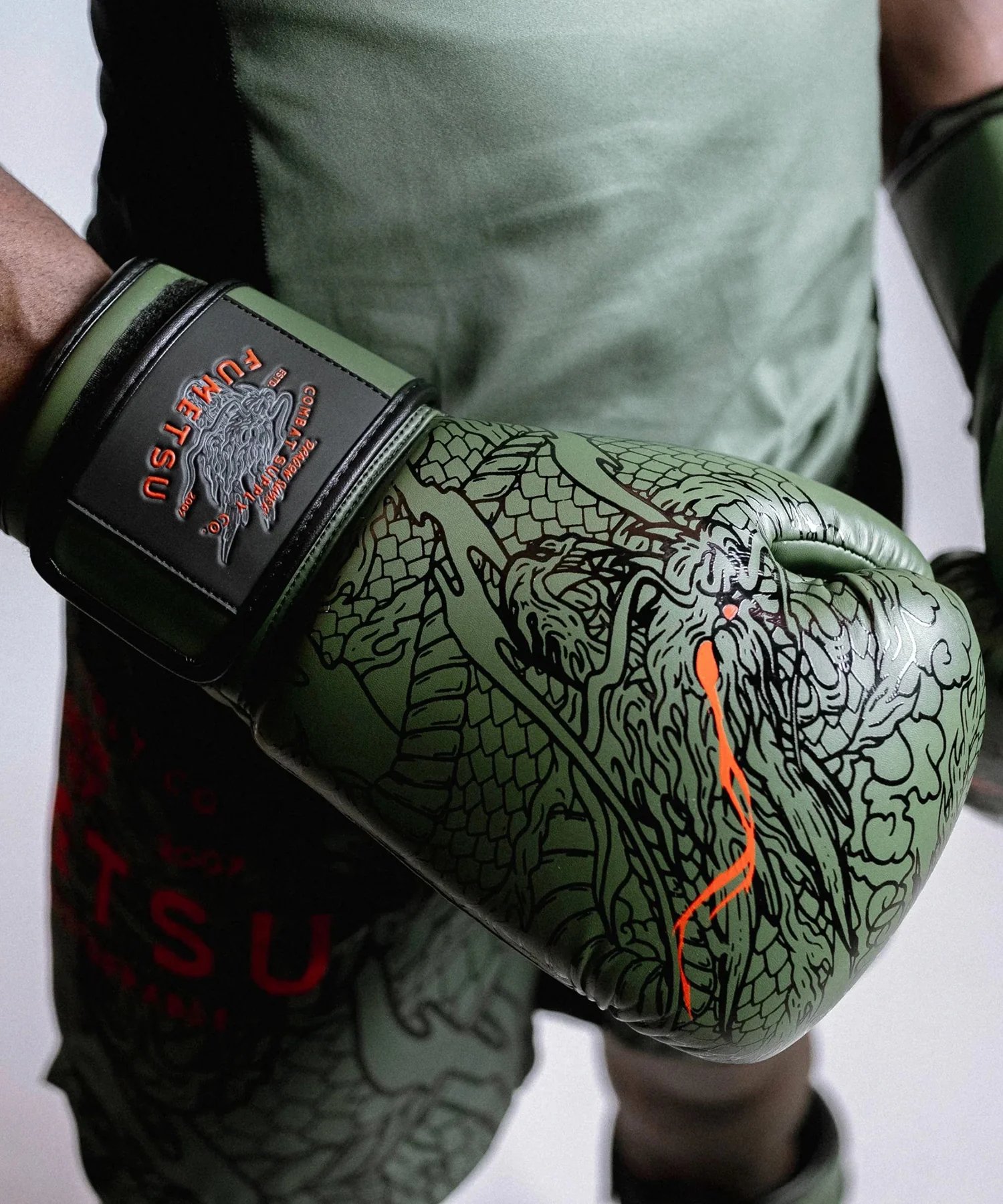 Gants de Boxe Fumetsu Dragon Slayer - Kaki/Orange - Image 3
