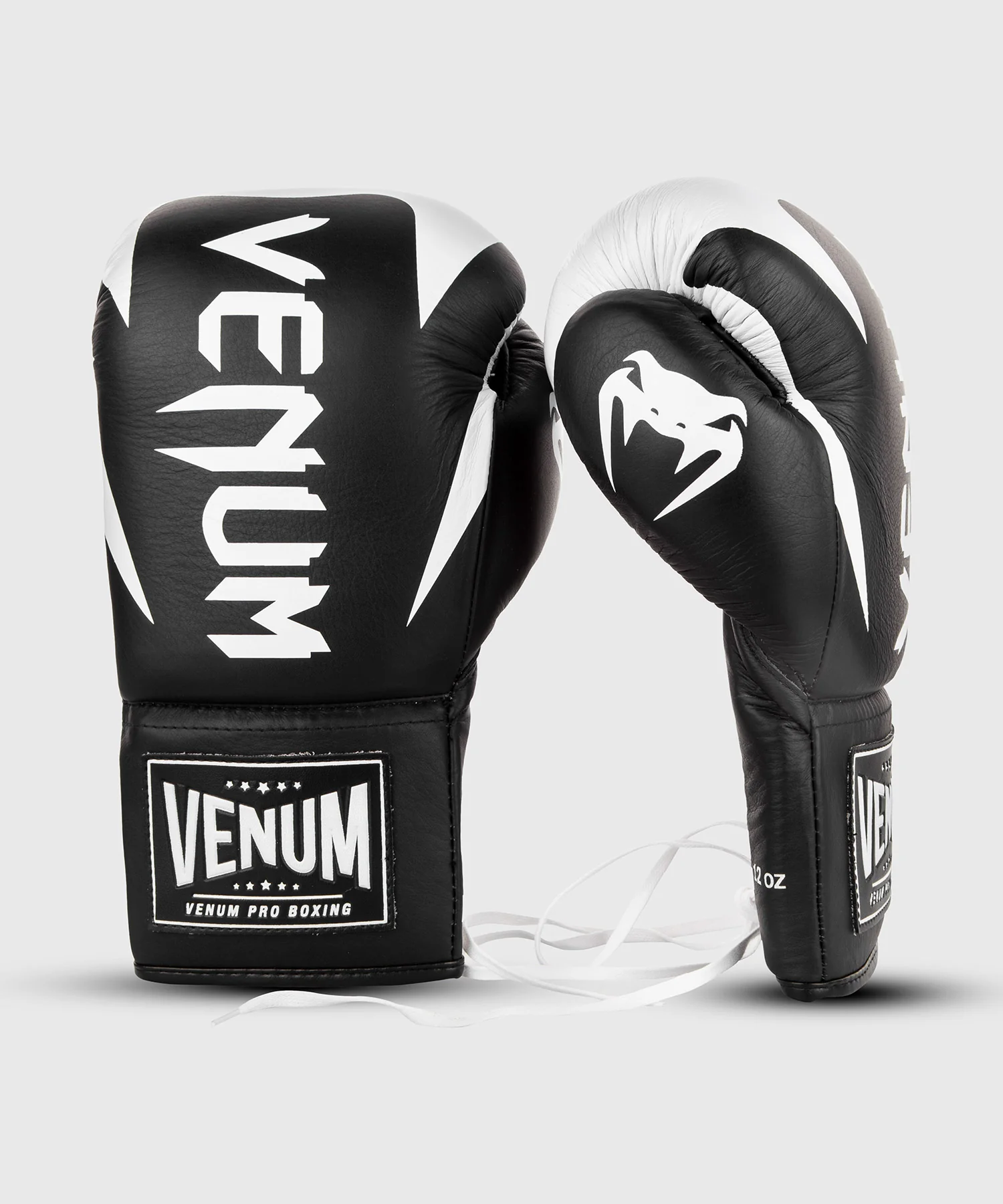 Gants de boxe Venum Hammer Pro avec lacets - Noir/Blanc