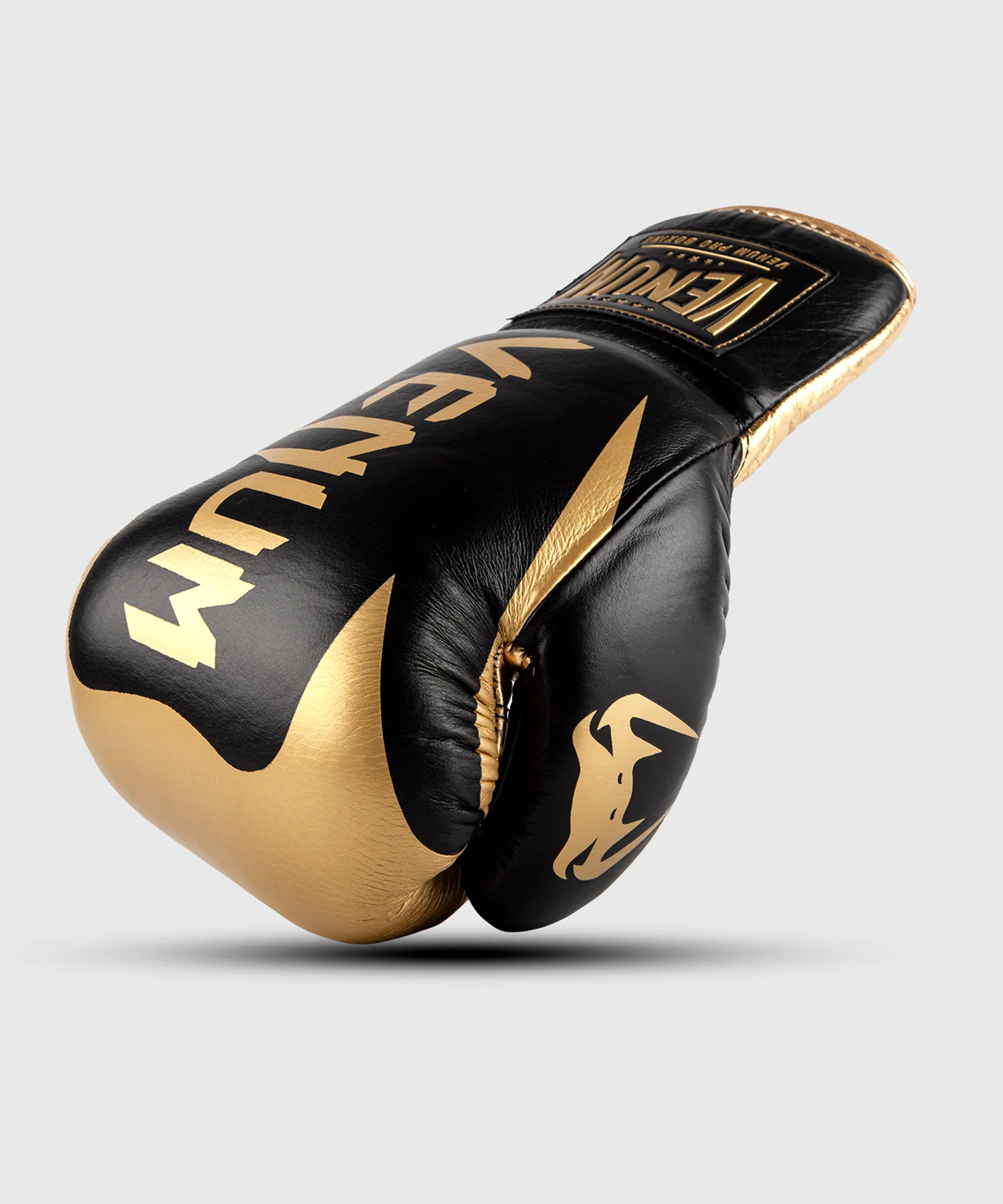 Gants de boxe pro Venum Hammer avec Lacets - Noir/Or - Image 2