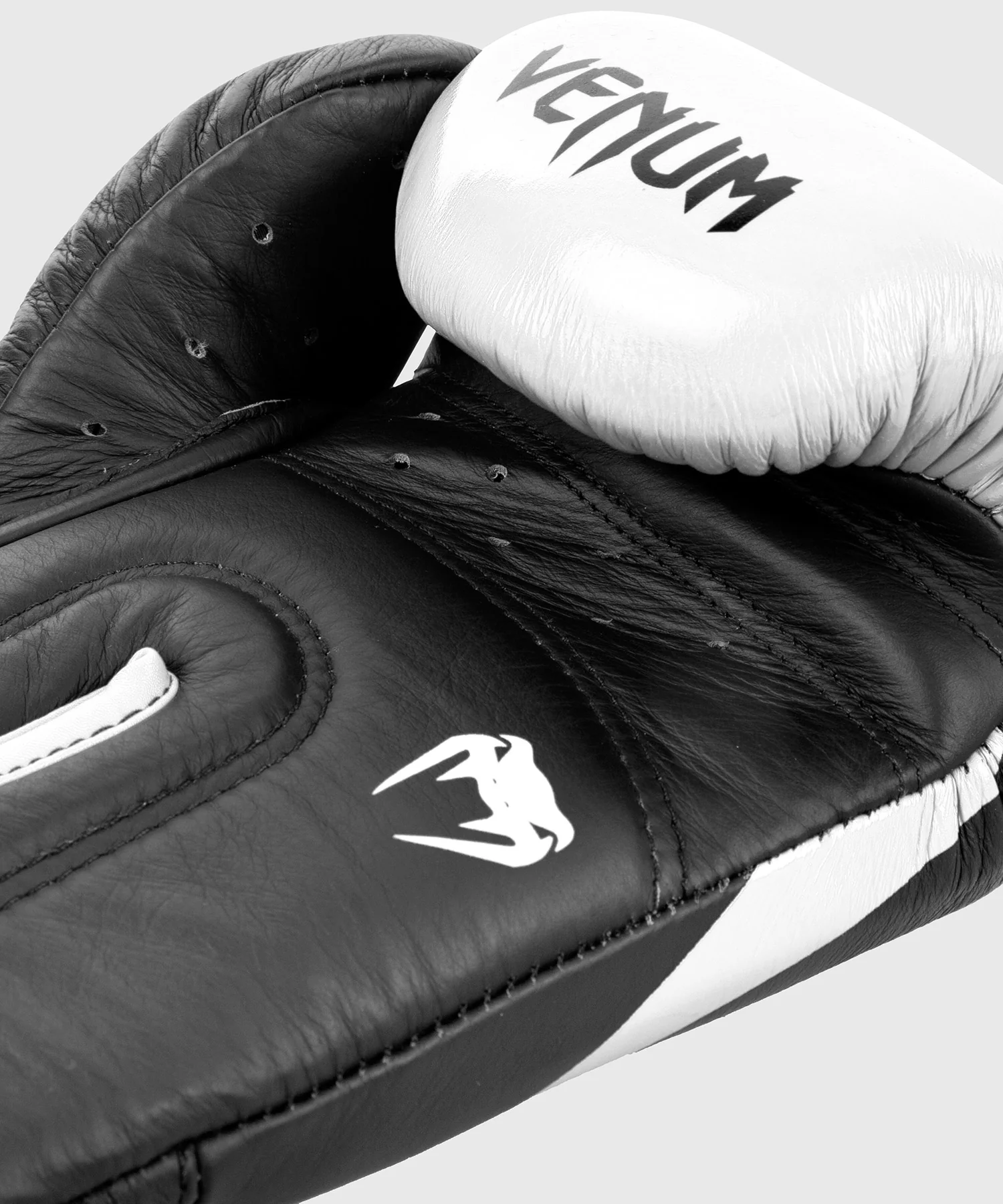Gants de boxe pro Venum Hammer Velcro - Noir/Blanc - Image 7