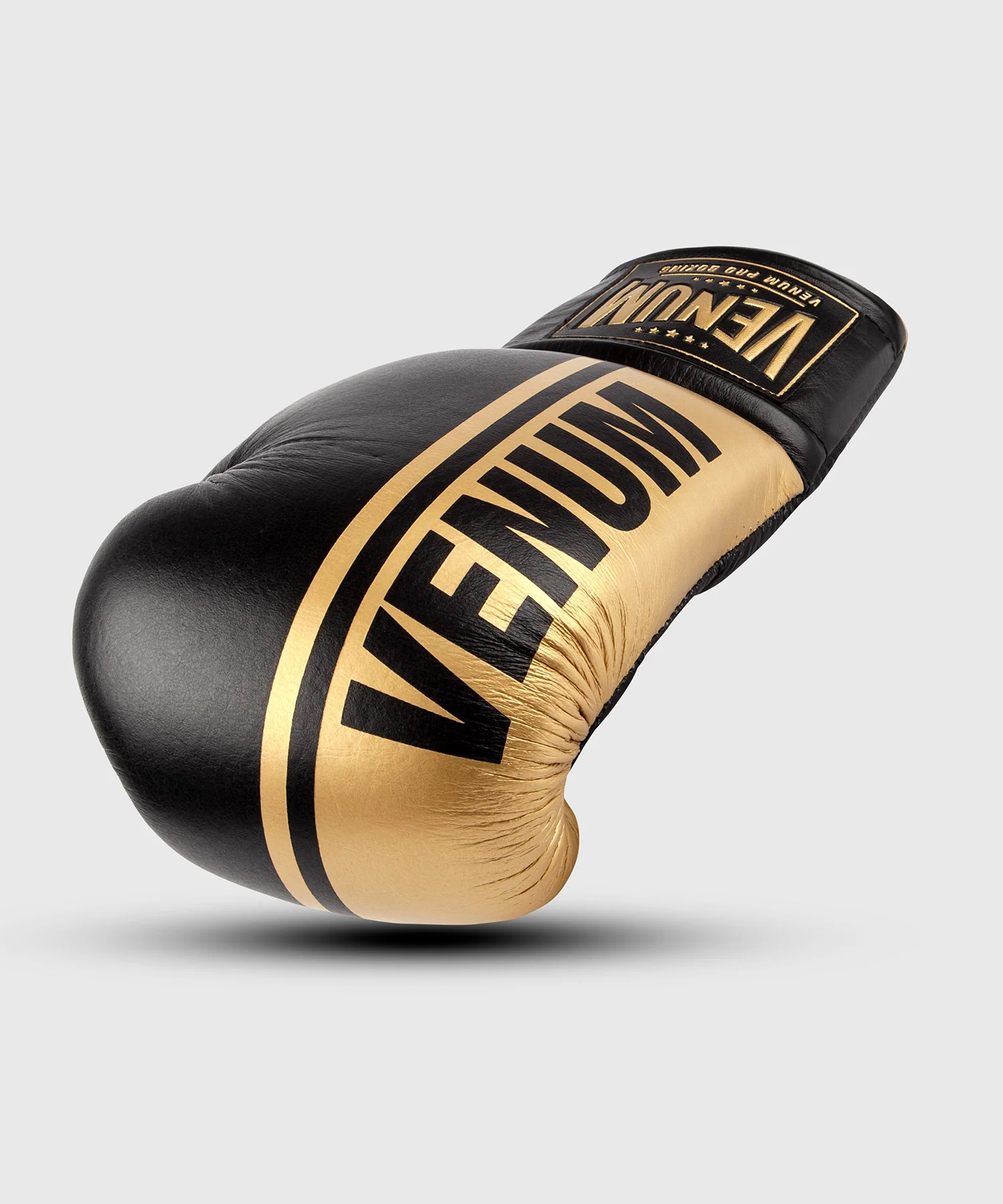 Gants de boxe pro Venum Shield avec Lacets - Noir/Or - Image 2