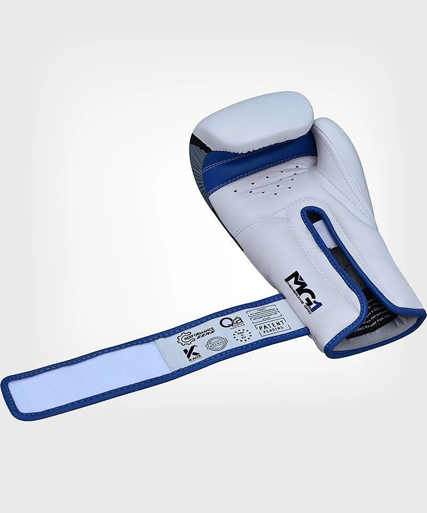 Gants de Boxe Rdx Sports Quadro-Dome - Blanc/Bleu - Image 6
