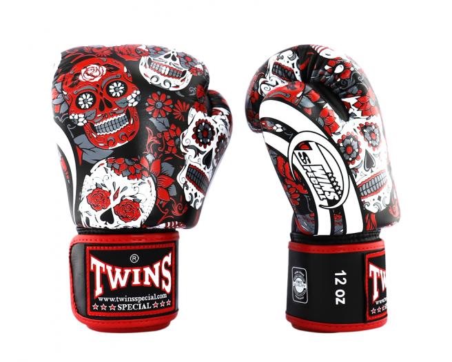 Gants de Boxe Twins Special Fantasy 4 Skull - Rouge - Image 2