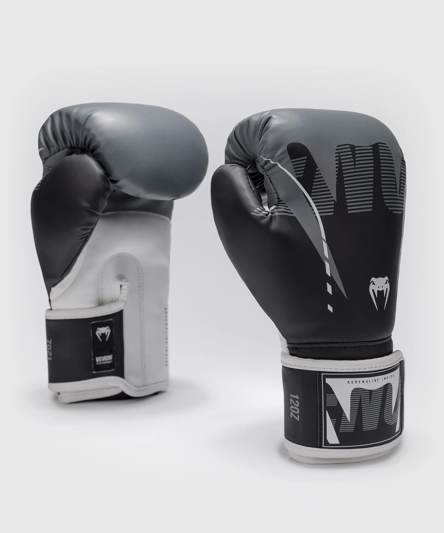 Gants de Boxe Venum Adrenaline – Noir/Gris Argenté - Image 2