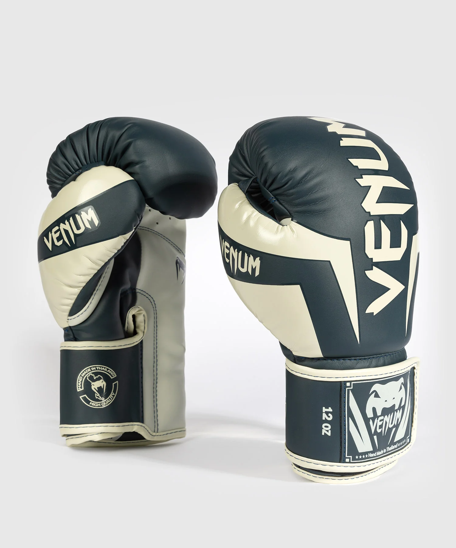 Gants de boxe Venum Elite - Blanc/Bleu Marine - Image 2