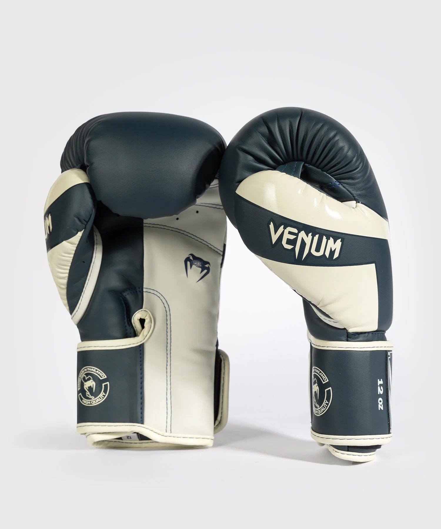 Gants de boxe Venum Elite - Blanc/Bleu Marine - Image 3