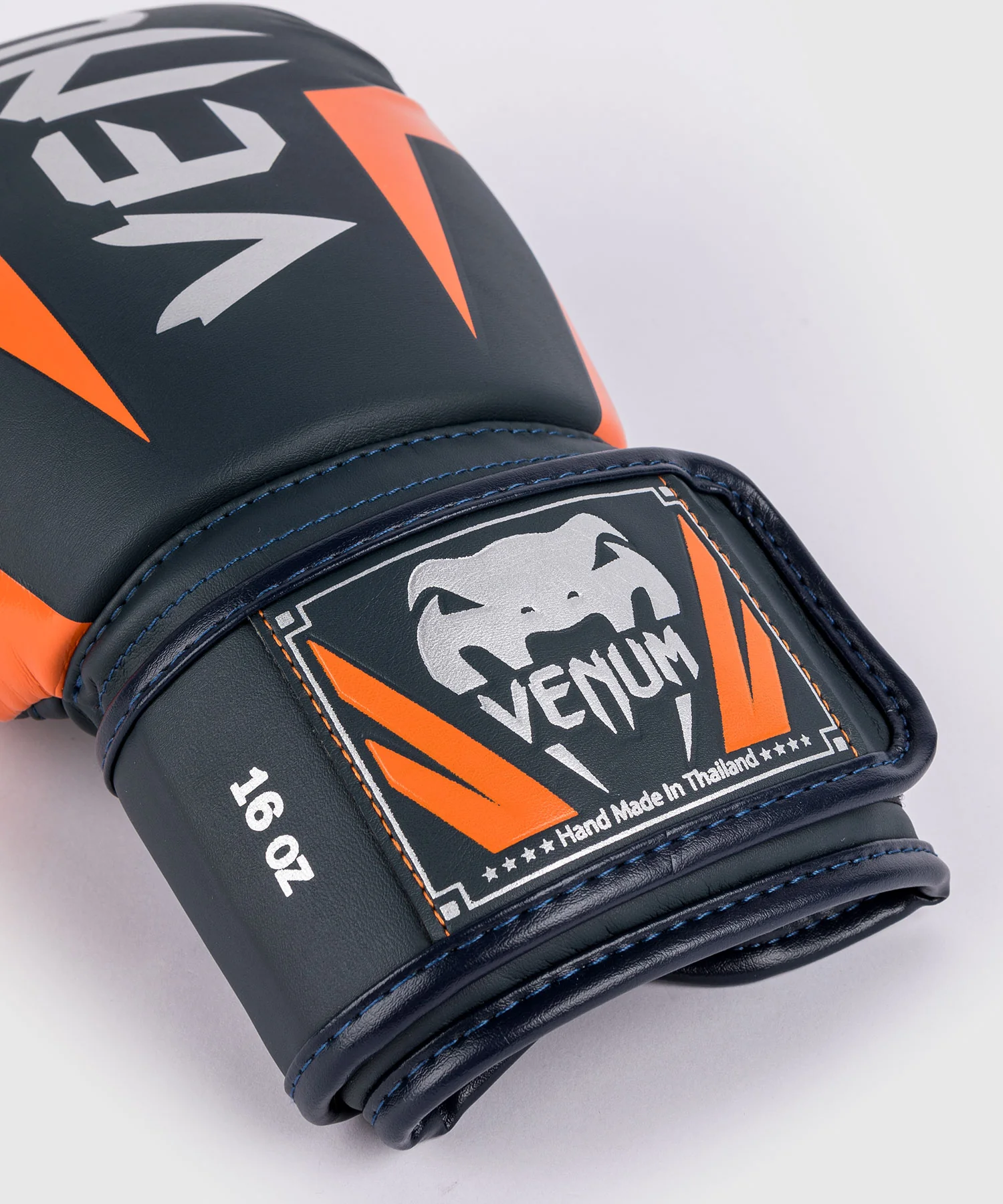 Gants de Boxe Venum Elite - Bleu Marine/Argent/Orange - Image 5